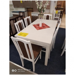 KOMPLĖKTAS STALAS+ 6 KĖDĖS BALTA KOMPLĖKTAS STALAS+ 6 KĖDĖS BALTA